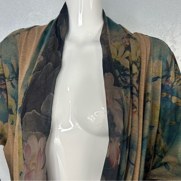 Soft Surroundings Tea Garden Open Front Waterfall Cardigan Topper Plus Size - Picture 4 of 13